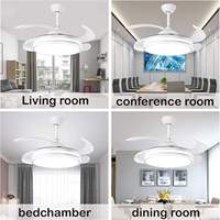 Ventilateur de plafond rétractable intelligent moderne de 42 pouces avec lumière LED et télécommande