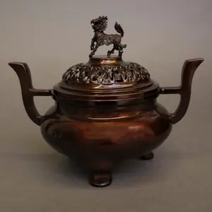 Металлическое ремесло, креативное украшение чайной комнаты, индивидуальный подарок, в стиле Килин, китайская курильница для домашнего декора