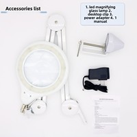 Lampe loupe LED dentaire à fixation par pince, bras pliable avec grossissement 3X/5X/8X pour table de travail de technicien dentaire
