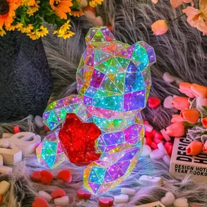 2023 New Novelty Gifts Wedding Birthday Gift Teddy Bear With Heart For Valentine Day Led Lights