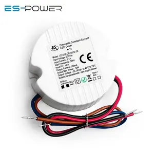 Fonte de alimentação classe 2 12-18v 12w constante corrente redonda regulável driver de led