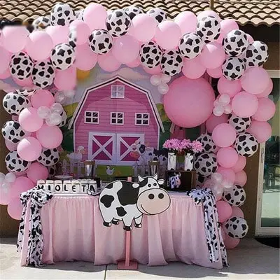 Воздушные шары из фольги в форме коровы, тематические товары для вечеринки с животными на ферме, воздушный шар с коровьим принтом, товары для дня рождения