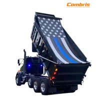 Bâche de benne 7'x20' en PVC enduit de 11 oz, imperméable, haute qualité, avec renforts avant et arrière en vinyle de 26 oz pour camion à benne basculante