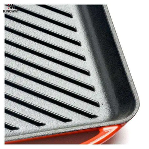 Large Flat Griddle Bbq <strong>Grill</strong> <strong>Pan</strong> Cast Iron Cooking Plate Ribbed <strong>Fry</strong> <strong>Pan</strong> - Product Image 5