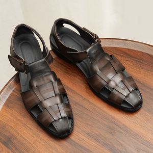 Sandalias Oxford Casuales para Hombre JiuZhou C1-14-22 de Alta Calidad, Transpirables, de Cuero Genuino, para Oficina, Trabajo y Aire Libre - Product Image 1