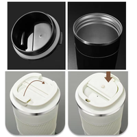 Tasse à café mate sous vide en acier inoxydable de qualité supérieure avec logo personnalisé 380ml 510ml Tasse à eau réutilisable chaude et froide de bureau avec manchon en silicone