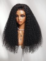 Perruque sans colle en cheveux humains 100% Remy vierges brésiliens, bouclés afro crépus, couleur naturelle, avec dentelle HD complète 13x4, vente en gros à prix abordable