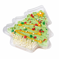 Boîte d'emballage pour gâteau de fête de Noël, en plastique transparent, réutilisable, écologique, moderne, anti-buée, pour les tailles grande/moyenne/petite