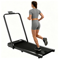 Tapis de course compact avec écran LED et poignée, machine de fitness portable pour la maison et le bureau