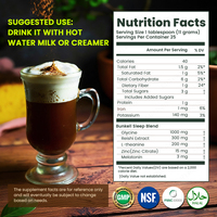 Suplemento Natural para Dormir LIFEWORTH, Cacao Caliente en Polvo con Hongos Reishi, L-Teanina, Melatonina, Magnesio Glicinato