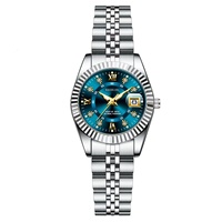 Nouvelle montre décontractée et élégante pour femme, lumineuse, à quartz, avec boîtier en alliage et bracelet en acier inoxydable, aiguille de 10 mm