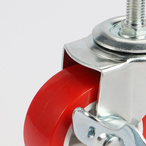 PVC Swivel Caster 2.5 Inch Threaded Stem Silent Brake Industrial Furniture Casters - Product Image 1