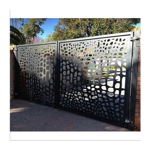 Alüminyum lazer kesim kapıları delikli bahçe kapıları dekoratif alüminyum çit corten sac bahçe eskrim kafes kapıları - Product Image 1