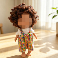 Tenue colorée [seulement vêtement] pour poupée en peluche de 24 cm, salopette numérique amusante style bonbon.