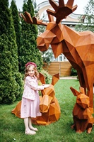 Sculpture d'animal personnalisable en acier Corten soudé, style antique rouillé, avec motifs d'oiseau, de cheval et de kangourou