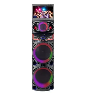 Fiesta de alta potencia modelo privado altavoz karaoke DJ altavoz de diente azul con pantalla táctil de alta definición de 16 pulgadas
