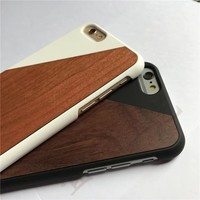 Étui de téléphone PINJING en bois véritable de luxe pour 16/15/14/13/Plus/Pro Max, en bambou et en noyer, antichoc et étanche