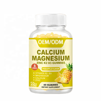 Gomitas de Calcio y Magnesio OEM con Vitamina D3, K2 y Zinc, Suplemento de Vitaminas para el Apoyo Óseo e Inmunológico, Gomitas para Aumentar la Estatura