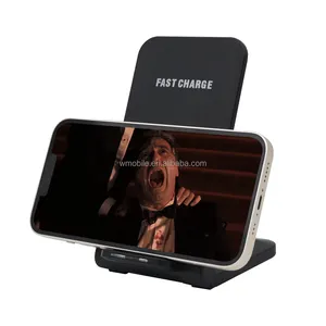 Hot Sell Desk Stand Foldable Portable Wireless Phone Charger 15W Fast Charging Wireless Charger For Home Office Work