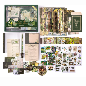Ensemble cadeau de journal sur le thème des plantes rétro Simno, esthétique, carnet A6, papeterie <span class=keywords><strong>vintage</strong></span>, <span class=keywords><strong>kit</strong></span> de fournitures de <span class=keywords><strong>scrapbooking</strong></span> DIY 123 pièces - Product Image 1