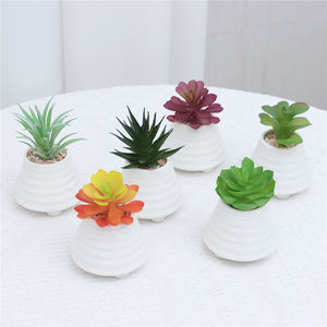 กระถางสีขาวปลูกพืชเทียมขนาดเล็กสำหรับตกแต่งโต๊ะในบ้าน - Product Image 3