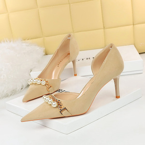 Chaussures à talons pour femme 7CM/11CM, style escarpins européens 2025, sandales à perles - Product Image 4