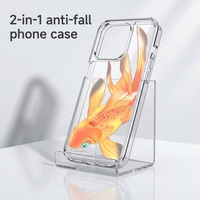 Étui de téléphone portable transparent magnétique 2-en-1 en TPU+PC antichoc avec coque arrière détachable DIY, pare-chocs anti-chute, coque de protection