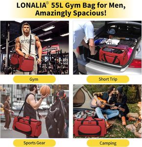 <span class=keywords><strong>Bolsa</strong></span> de Deporte Personalizada Resistente, 55 L, Impermeable, de Poliéster, <span class=keywords><strong>Bolsa</strong></span> de Viaje Grande Unisex para Hombres y Mujeres, Mochila Deportiva para Fin de Semana - Product Image 3