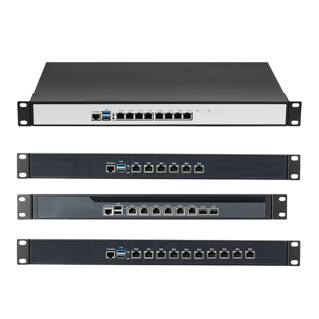 1U Firewall Pfsense Linux Rackmount Cloud Computer 6LAN 8LAN 10LAN SFP 1U Rack Server PC