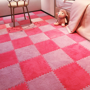 Alfombras de piso entrelazadas con patrón geométrico cuadrado antideslizantes para sala de estar, dormitorio, alfombra para niños - Product Image 3