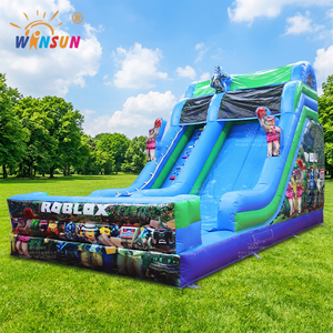 WINSUN Commercial Inflatable Blue <b>Slide</b> Inflatable Park PVC Inflatable <b>Slide</b> with <b>Pool</b> - Product Image 1