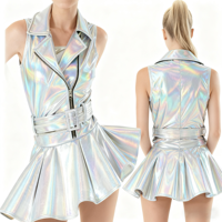 Vennystyle - Kits de costumes de danse jazz pour enfants, style halter foncé, multi-couches en maille, Spandex/Nylon