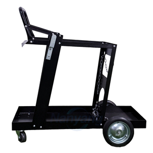 2 Tiers Steel Welding Machine <b>Trolley</b> Cart Universal Rolling MIG Welder Gas Cylinder Cart with 2 Zinc Chains 7 Inch Wheels - Product Image 2