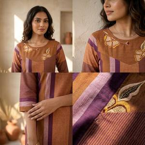 Unique Design Ethnic Handwoven Textile <b>Kurti</b> for Women Durable Soft Fabric Suitable for Office Travel and Daily Use for Sale - Product Image 4