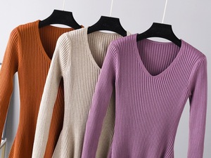 Vestido de talla única con vestido de punto inferior <span class=keywords><strong>para</strong></span> mujer con cintura delgada y longitud media emparejado con un vestido acampanado - Product Image 4