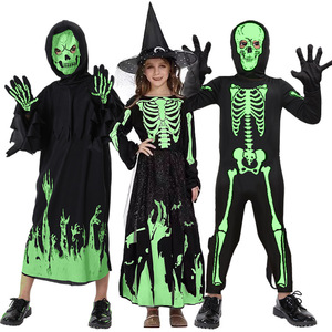 Disfraz Infantil para Actuaciones Escénicas COS, Vestido Luminoso con Forma de Guadaña y Calavera, Disfraz para Fiesta de Todos los Santos - Product Image 1