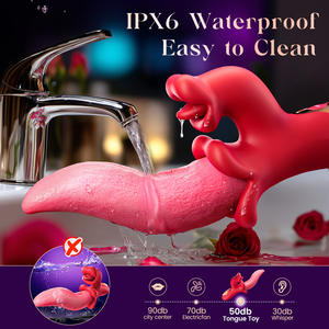 APP Kontrolü 2'si 1 Arada Dil Yalama Vibratörleri Seks Oyuncakları Vajinal Stimülasyon 9 Frekanslı Titreşim Mastürbasyon Seks Oyuncakları Kadınlar için - Product Image 3