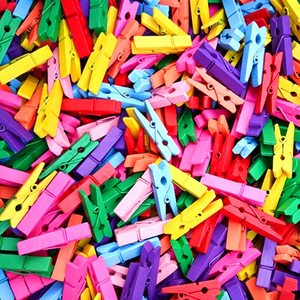 Pinzas de Madera Multicolores, Pinzas de Madera Pintadas, Pinzas de Madera Teñida, Pinzas de Madera Dura para Manualidades - Product Image 1