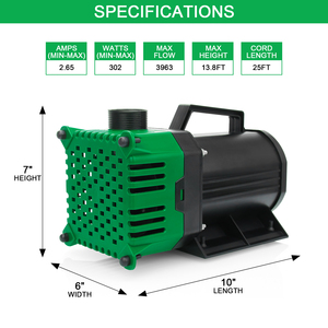 Bomba de agua sumergible para estanque de peces, 20000L/H, 5200GPH, 230V - Product Image 3
