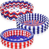 Piscine gonflable drapeau américain pour enfants, 47 pouces, 3 anneaux, piscine à pataugeoire patriotique pour enfants, tout-petits, fosse à balles pour animaux de compagnie, jouet du 4 juillet