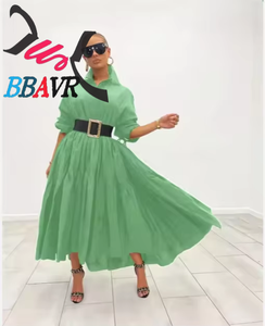 Fall 2025 Women Clothes Casual Solid Color Long Sleeve Loose Women Dress Shirt Dresses <b>Plus</b> <b>Size</b> Women's Dresses - Product Image 4