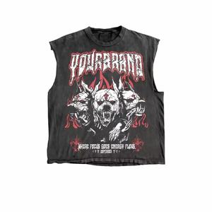 Manufacturer logo Custom Screen Print Rhinestones Streetwear Vintage Oversize Cotton Men's Tank Tops Boxy Fit <b>Sleeveless</b> <b>T</b>-<b>shirt</b> - Product Image 3