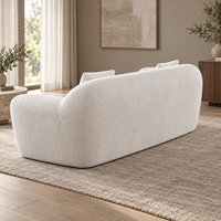 Ensemble de canapés sectionnels roses compressés confortables QINUO, meubles de salon en tissu pour villa et appartement