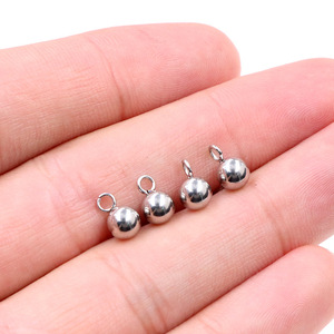 Composant de bijoux en acier inoxydable pour DIY : Breloques à suspendre, perles sphériques de diamètres variés, tiges de boucles d'oreilles <span class=keywords><strong>avec</strong></span> crochet - Product Image 6