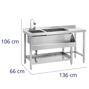 Station de préparation de cocktails en acier inoxydable pour bar, évier de travail, comptoir pour café, restaurant, espace boissons - Product Image 3