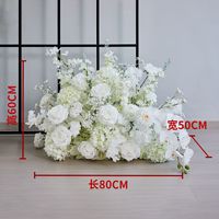 Witte moderne kunstzijde bruidsbloemenarrangement 100cm gangpad voor ceremonie decoratie luxe