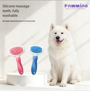 Pet <b>Bathing</b> <b>Brush</b> For Cat Dog Hair Removal Grooming Cleaning Massage Tool Plastic Silicone Multifunctional Pet Grooming <b>Brush</b> - Product Image 4