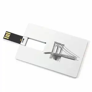 USB 2.0 interface full color logo printing metal business credit card shape 8GB usb flash drive