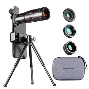 HD Phone <strong>Lenses</strong> <strong>4</strong> in <strong>1</strong> Telescope Zoom <strong>Lens</strong> 28X <strong>Wide</strong>-<strong>angle</strong> 0.6X Macro 20X Fisheye 198 Degrees With Tripod for Mobile Phone - Product Image 1