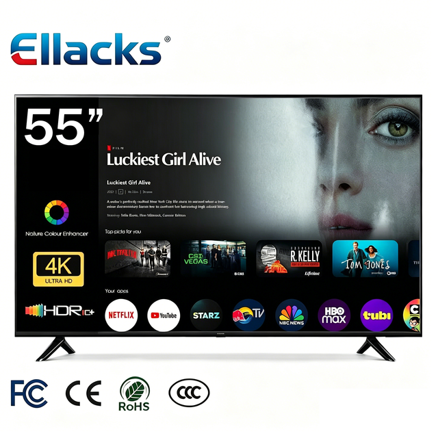 4K Ultra HD Smart LED TV 55 65 75 Inch With Android WiFi Big Screen Television for Home Theater